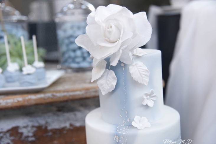 Detail sweet table bleue