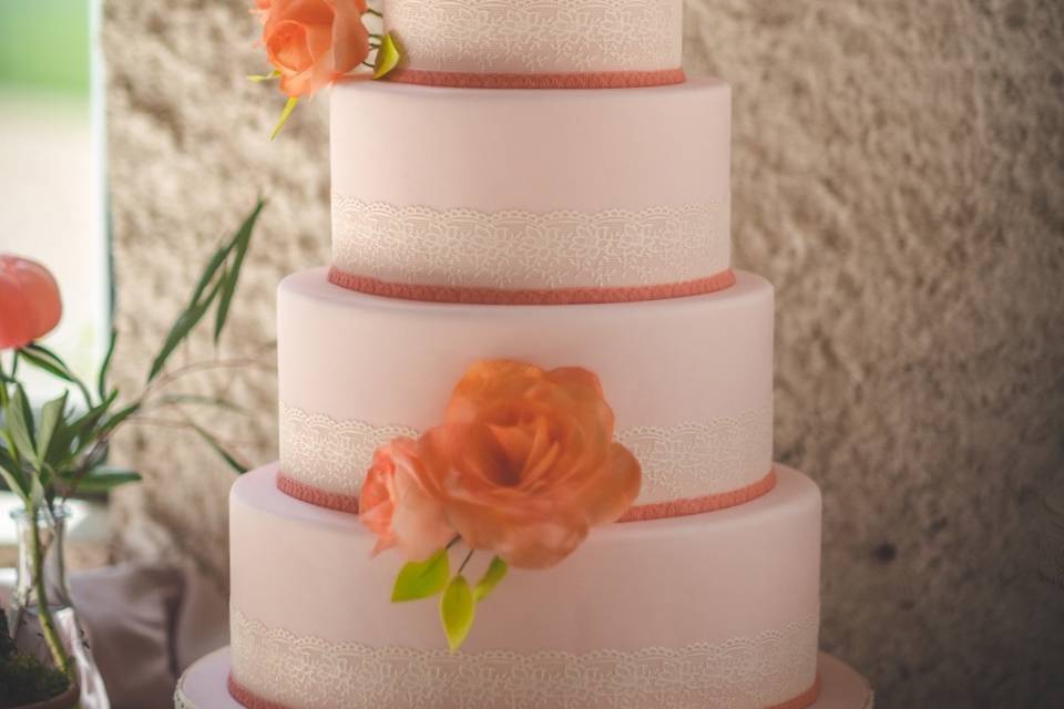 Wedding cake corail
