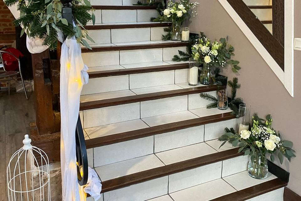 Décoration florale d’escalier