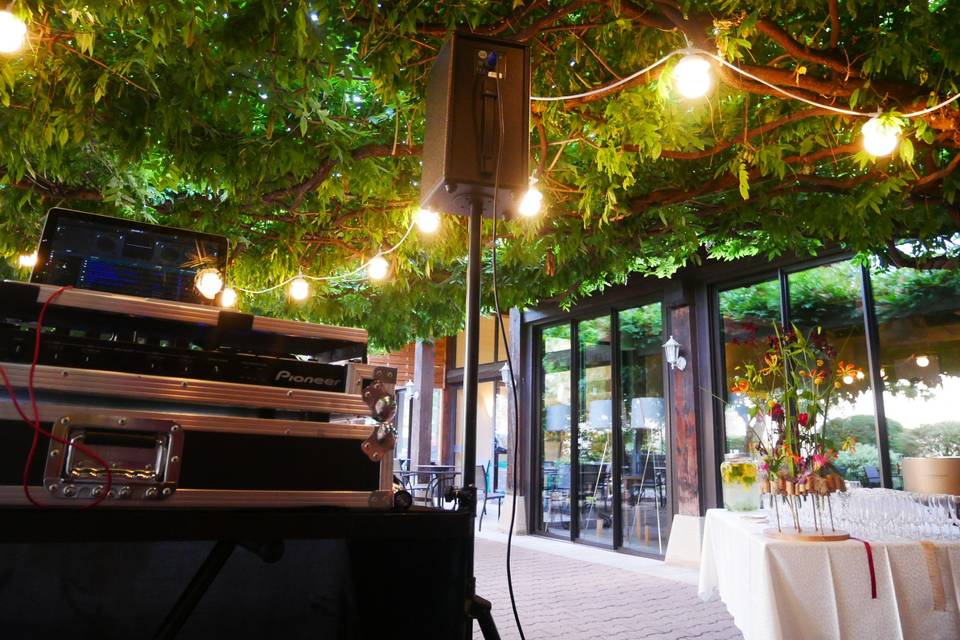 La terrasse sous glycine