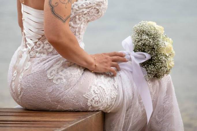 Coiffure chignon de la mariée