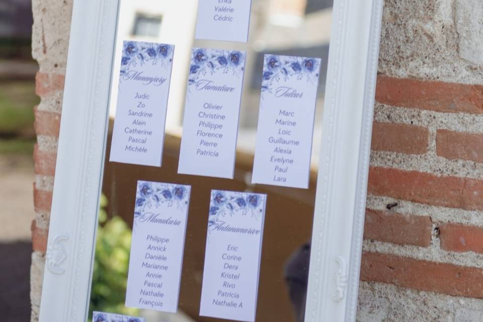 Miroir plan de table