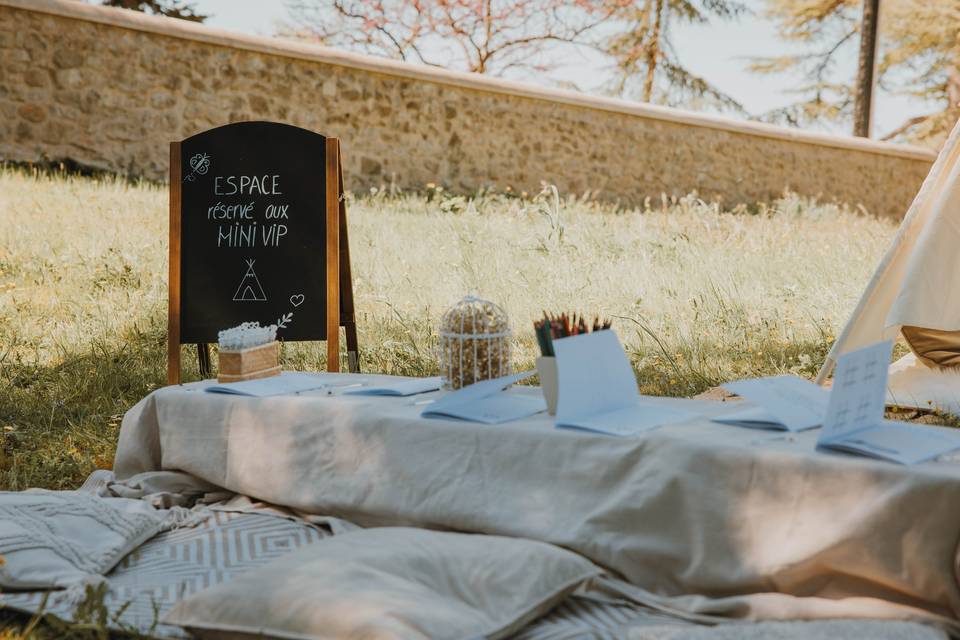 Tables des enfants mariage