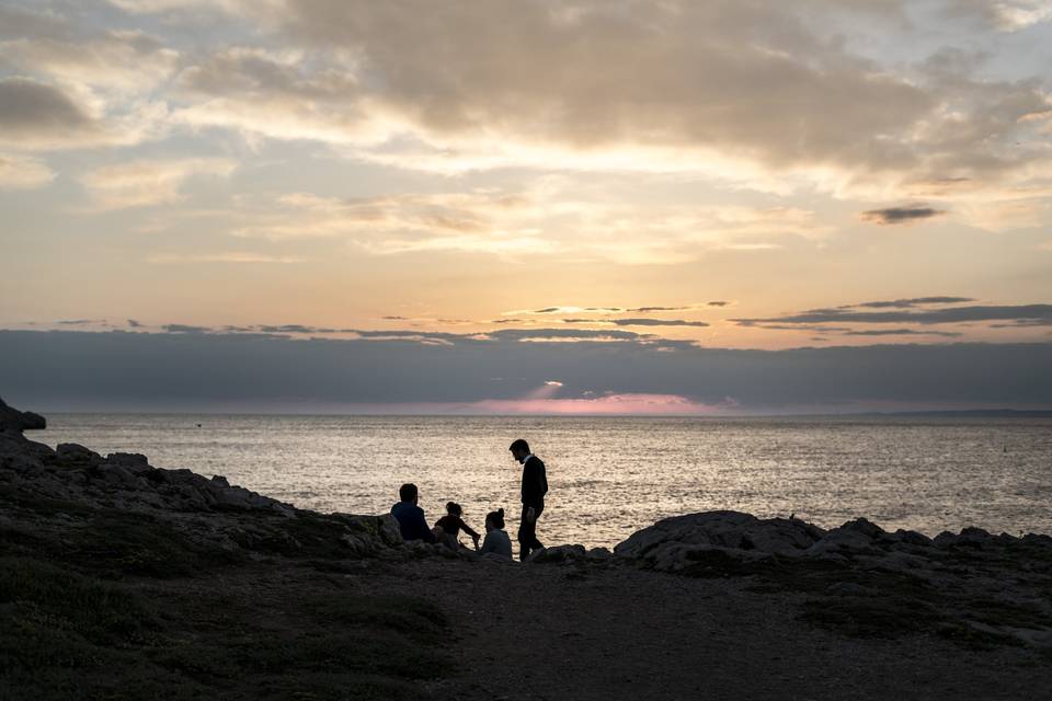 Couché de soleil des mariés...