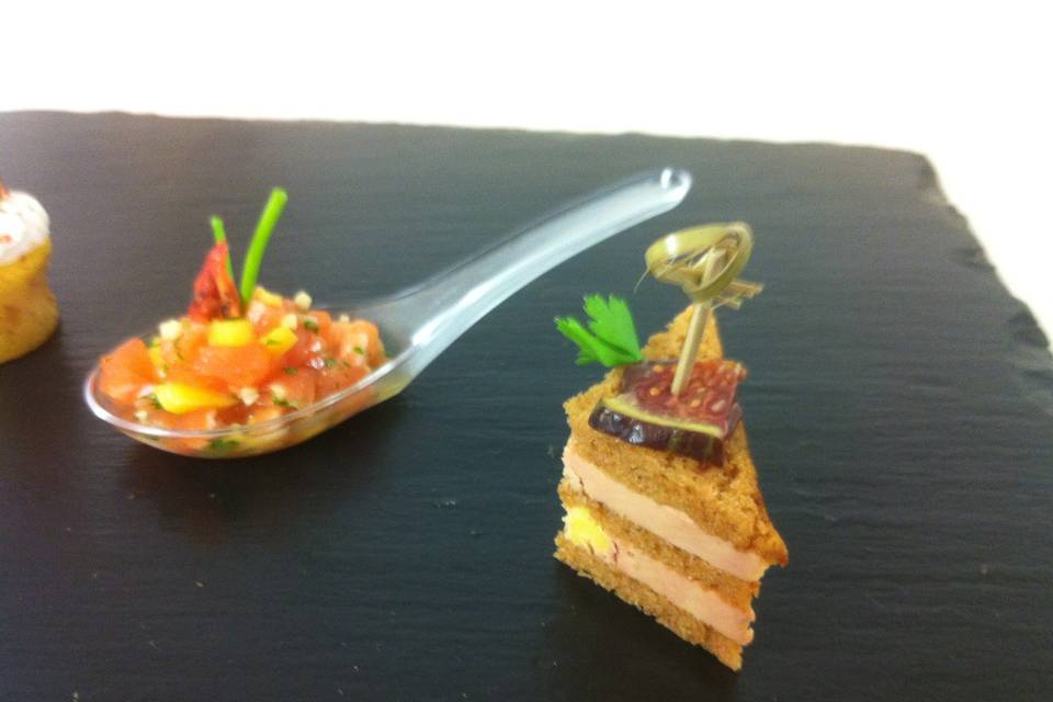 Foie gras et tartare saumon