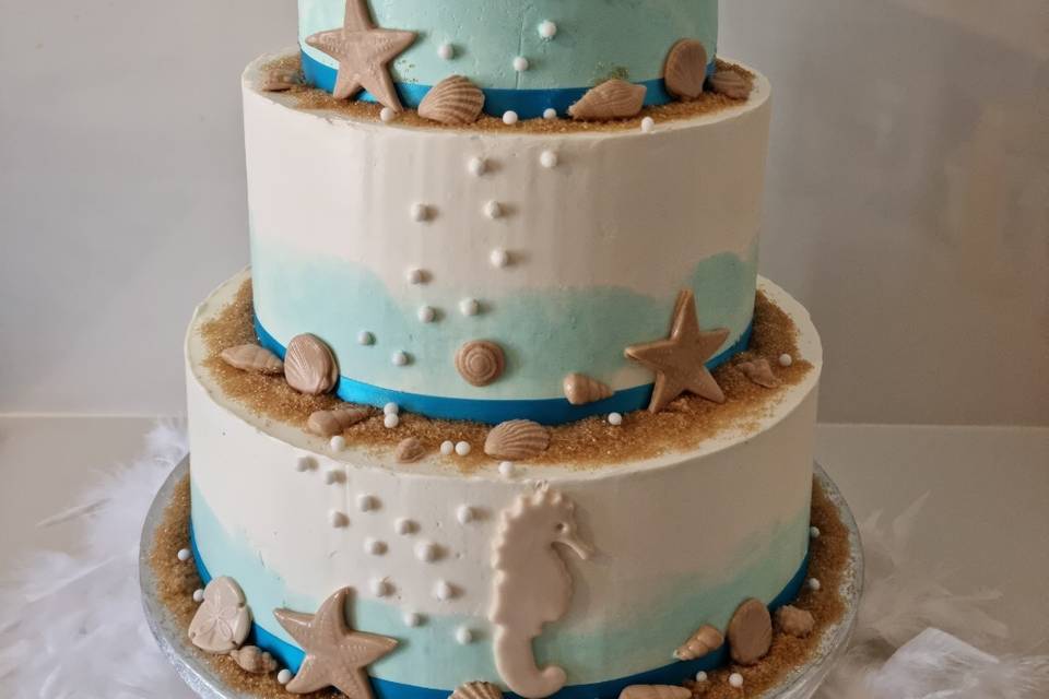 Layer cake Mariage Mer