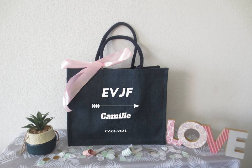 Sac cabas evjf cadeau témoin