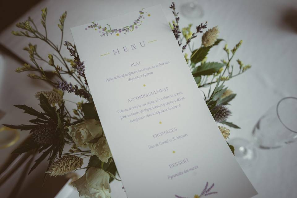 Menu de Mariage J & Q