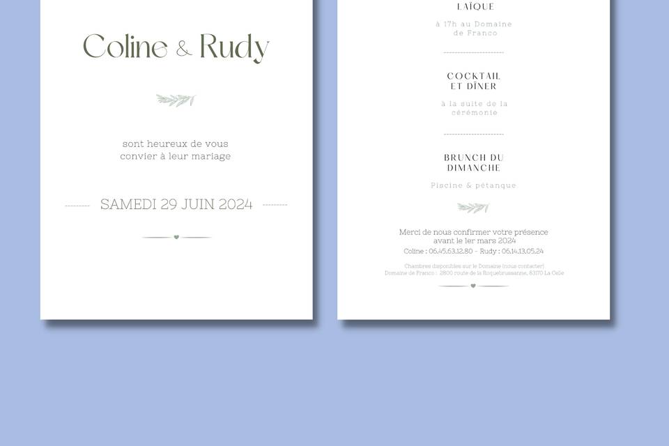 Faire part de mariage C & R