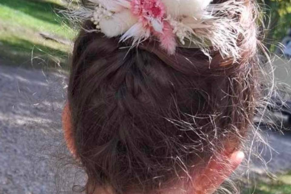 Barrette fleurs séchées