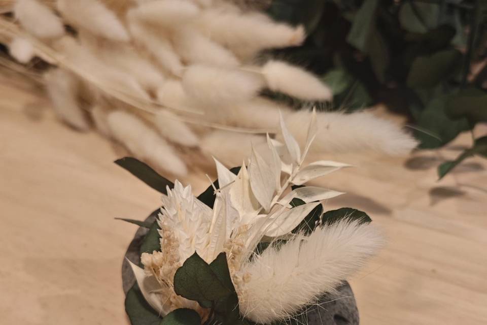Boutonnière fleurs séchées