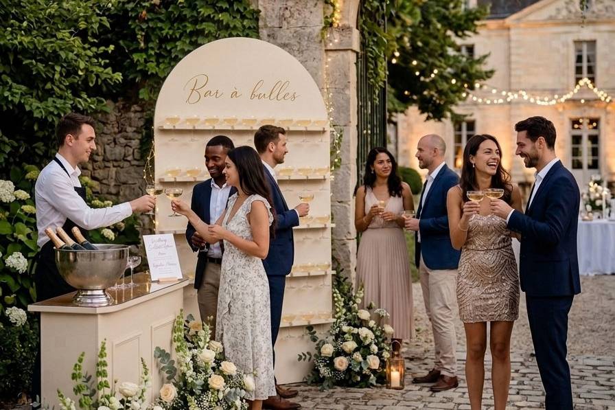 Marige champagne wall