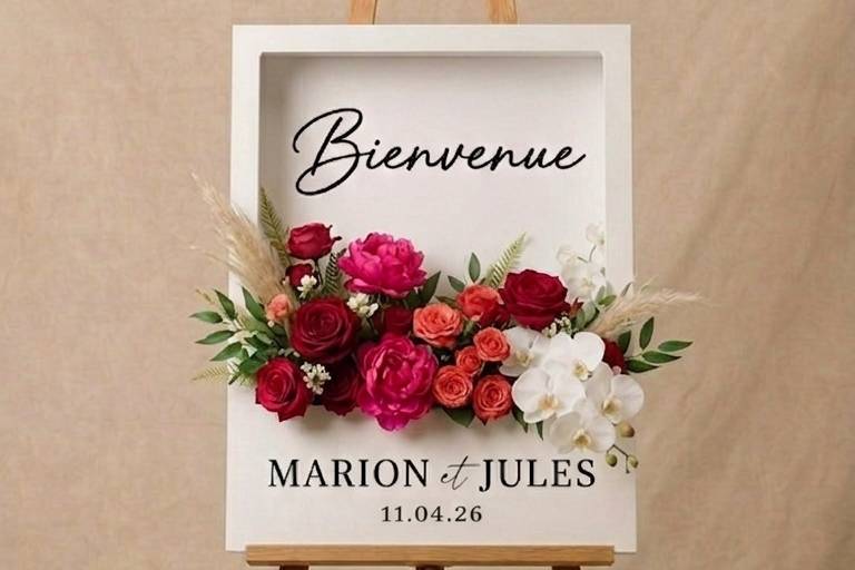 Welcome sign blanc