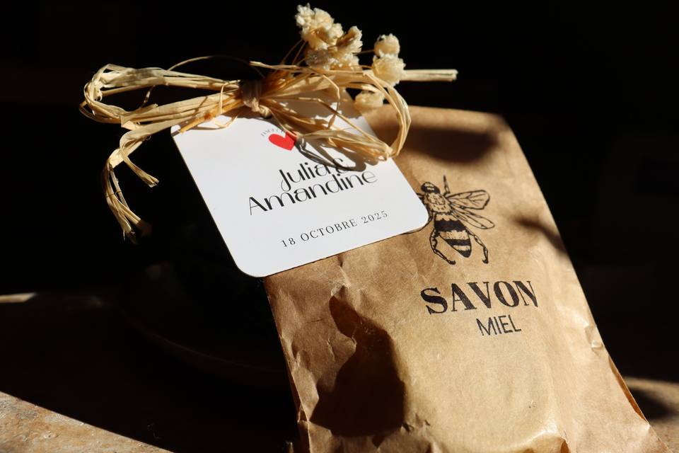 Savon galet sachet kraft