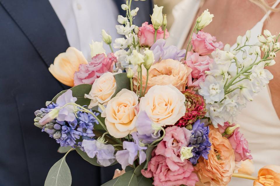 Bouquet de mariée coloré