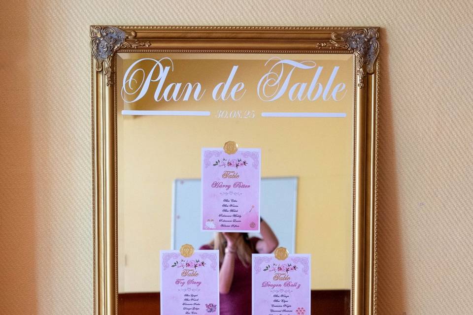 Plan de table miroir