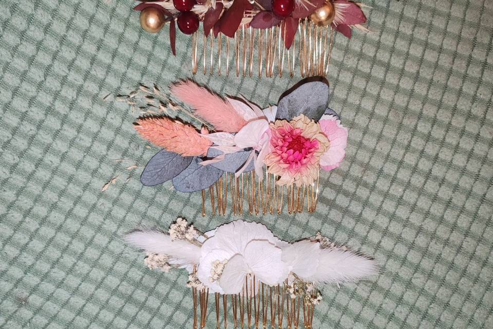 Peignes en fleurs stabilisées