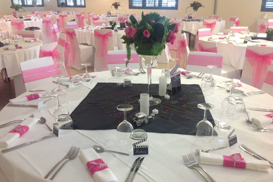 Decoration de table fuschia 2