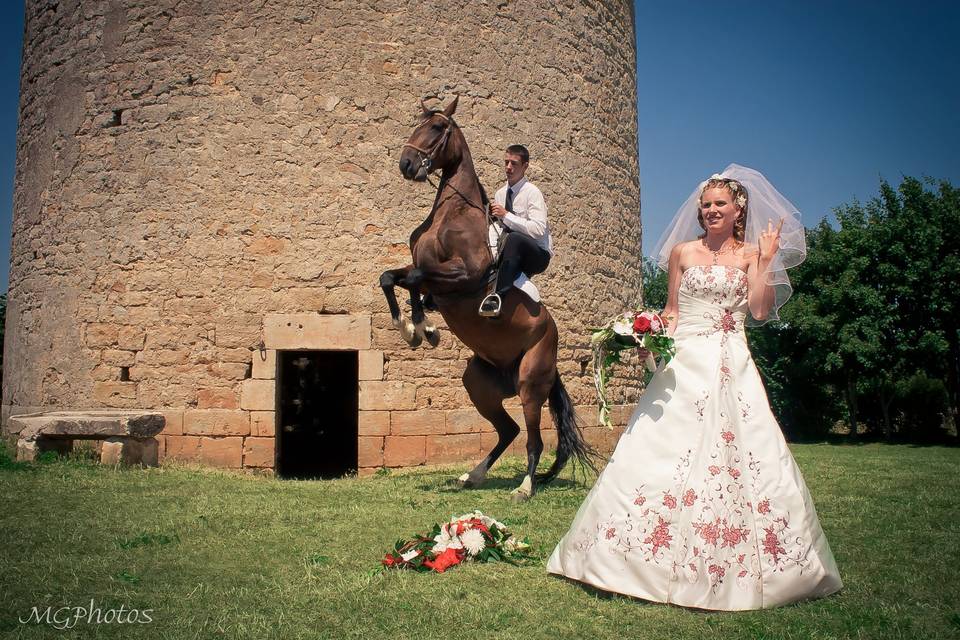 Pose mariage