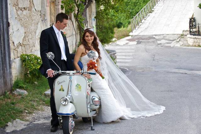 Vespa ancien pour mariage