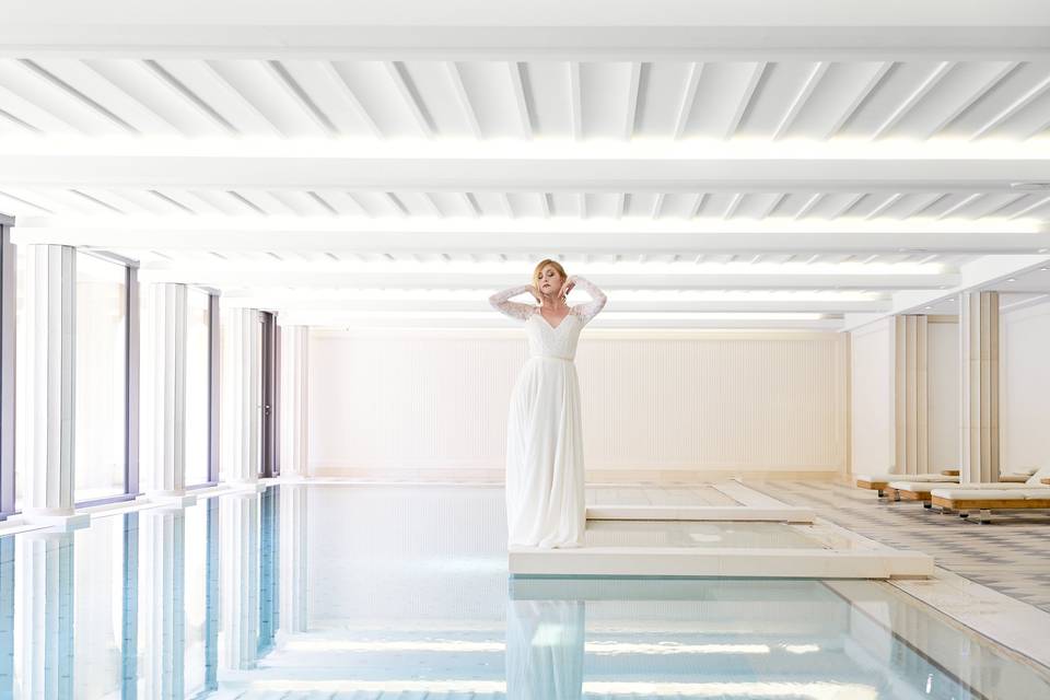 Mariée piscine Villa Maïa