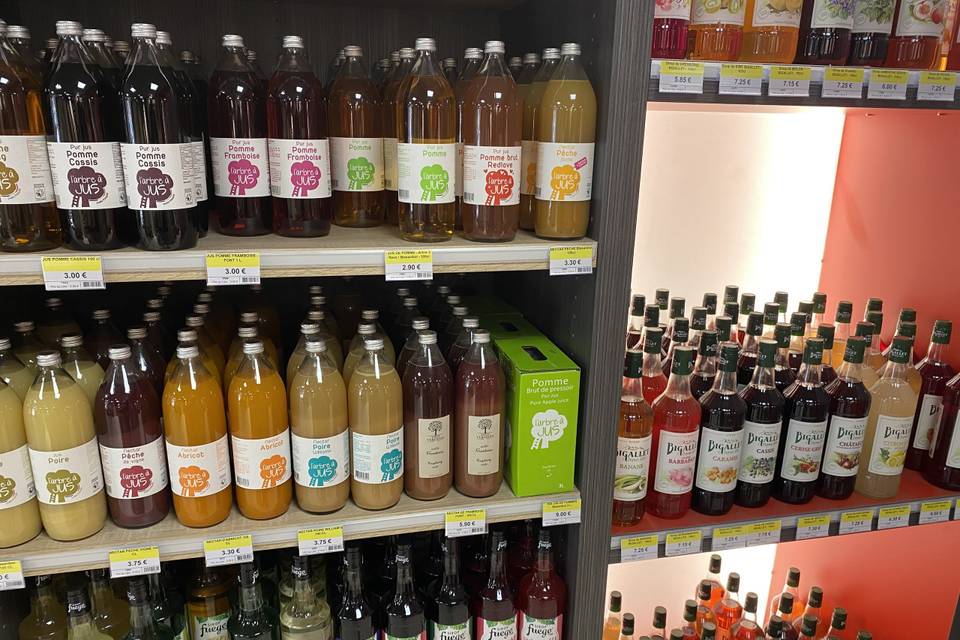 Jus de fruits et sirops