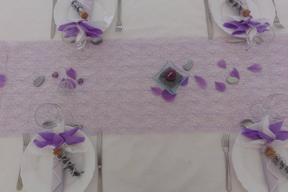 Déco de table lilas/argent