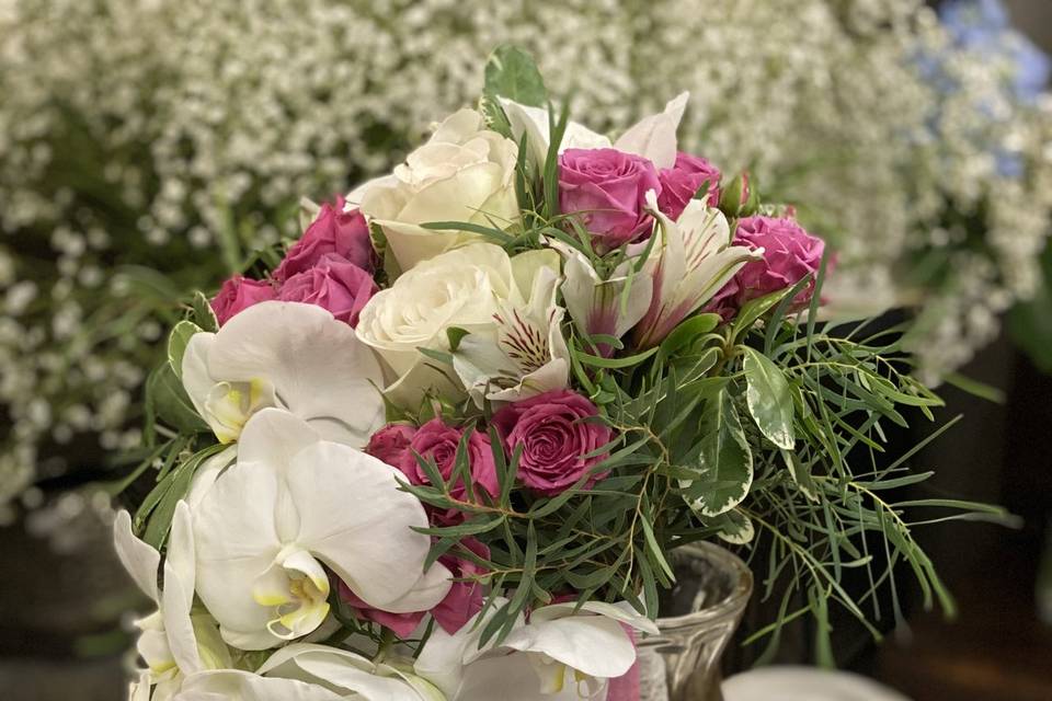 Bouquet de mariée retombant