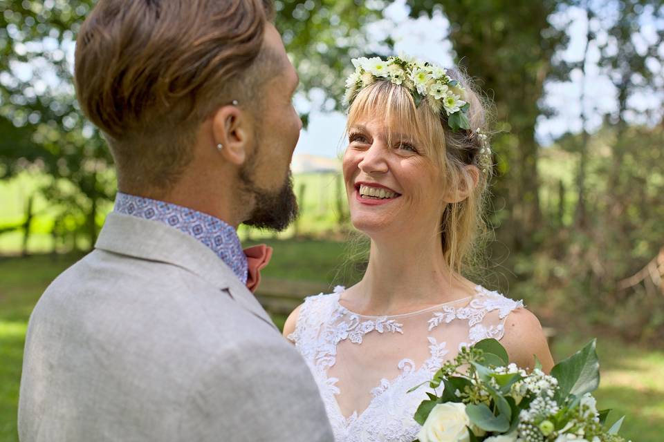 Sourire de la mariée