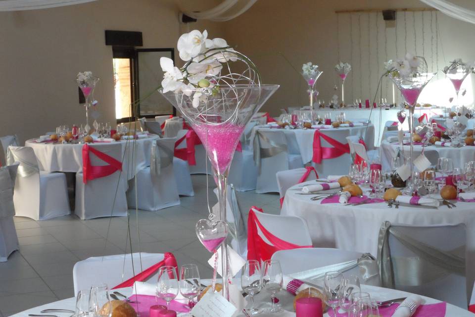 Mariage fuschia et gris