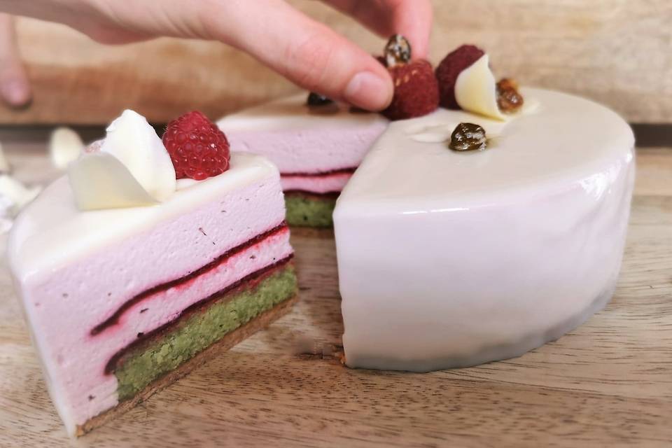 Entremet Pistache et Framboise