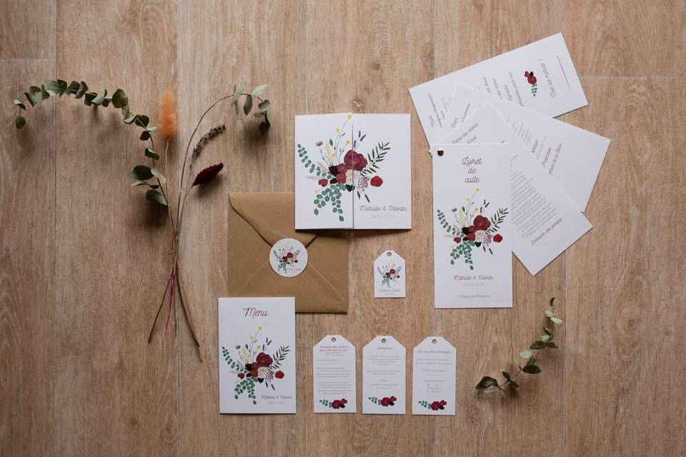 Ensemble de papeterie mariage
