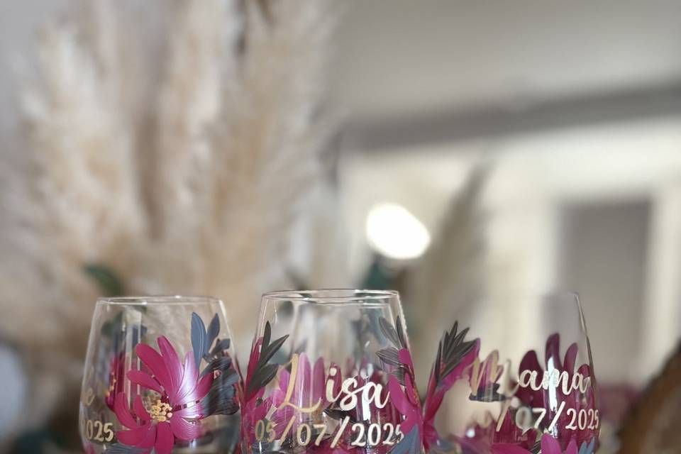 Verre personnalisée floral