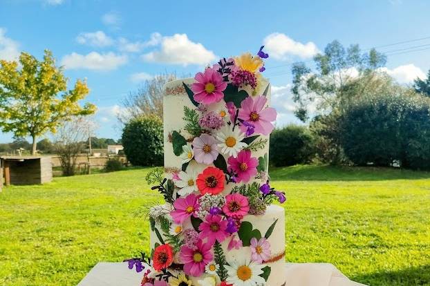 Wedding Cake fleurs comestible