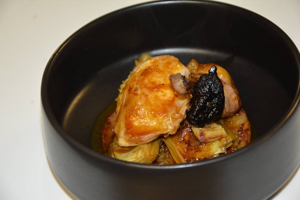 Tajine de caille ail noir