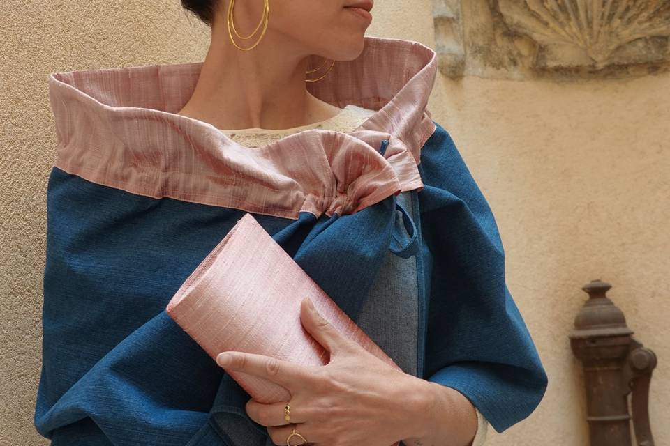 Signature, denim et soie
