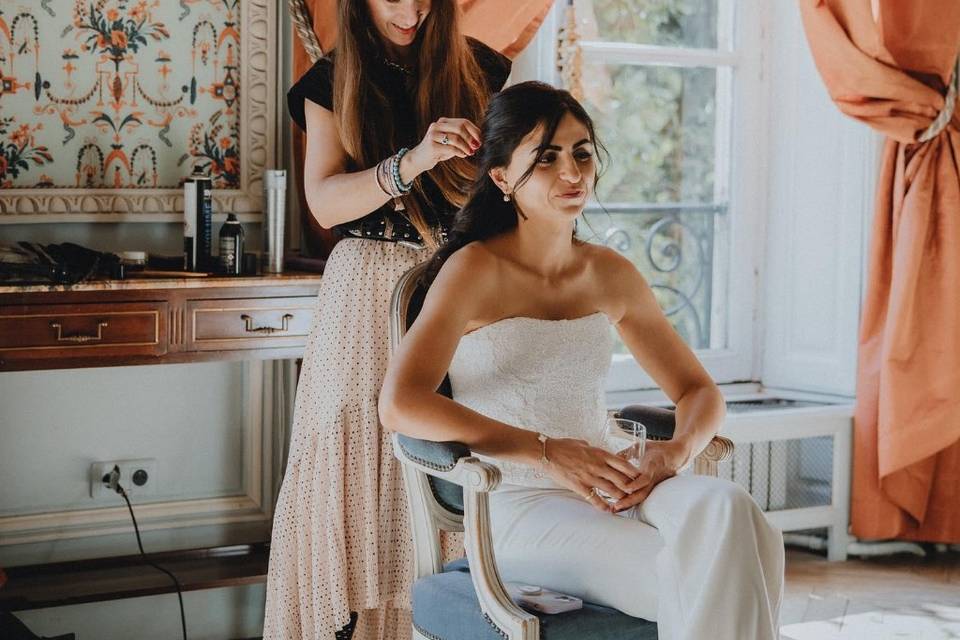 Retouche coiffure mariée