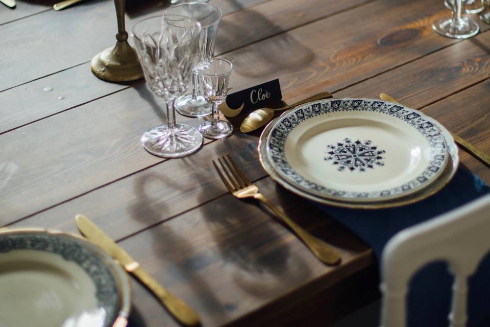 Table mariage vintage