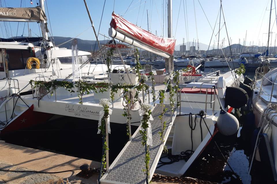 Chambre nuptiale catamaran