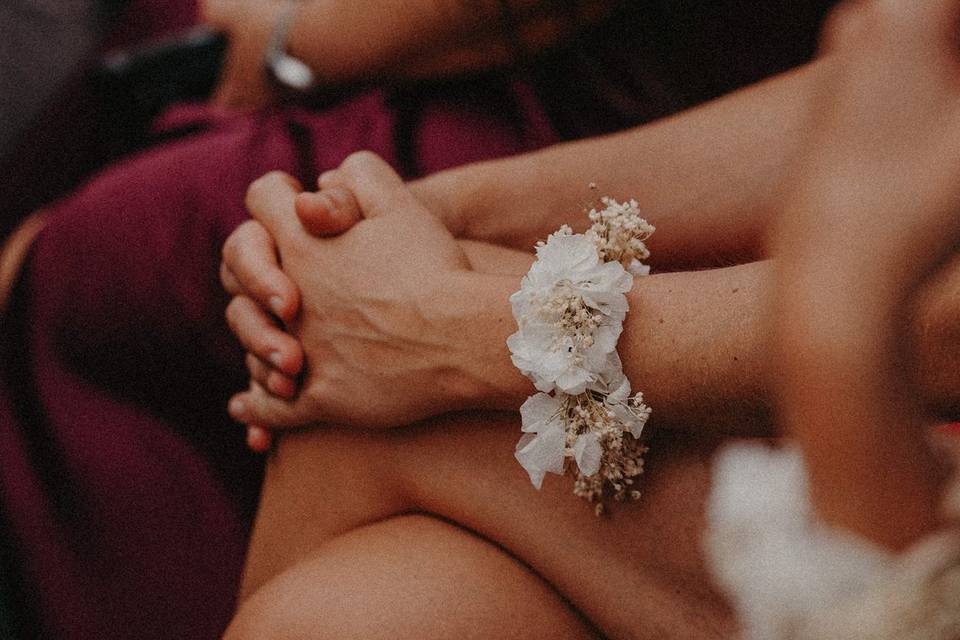 Bracelet fleurs séché temoin