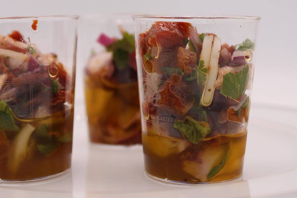 Verrine poulpe fraicheur