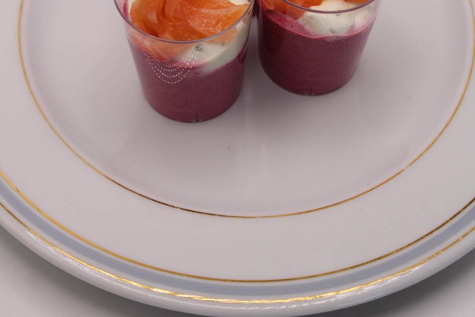 Verrine betterave saumon
