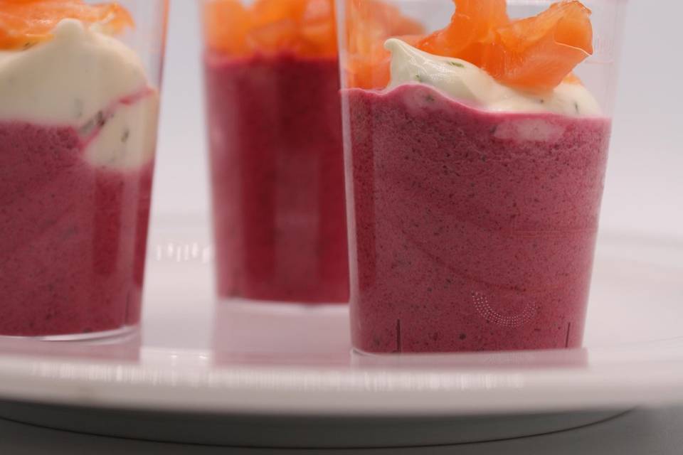 Verrine betterave saumon