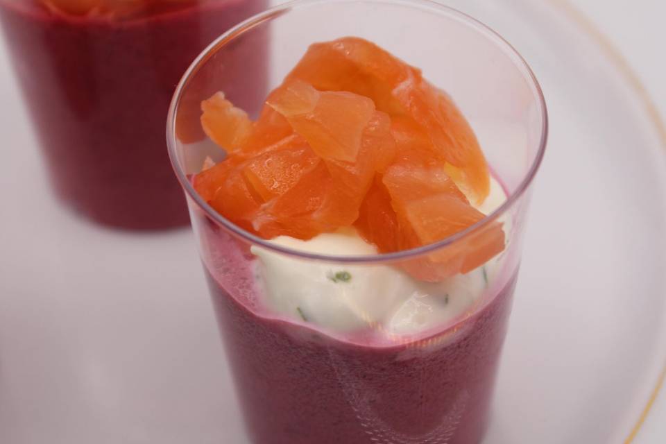 Verrine betterave saumon