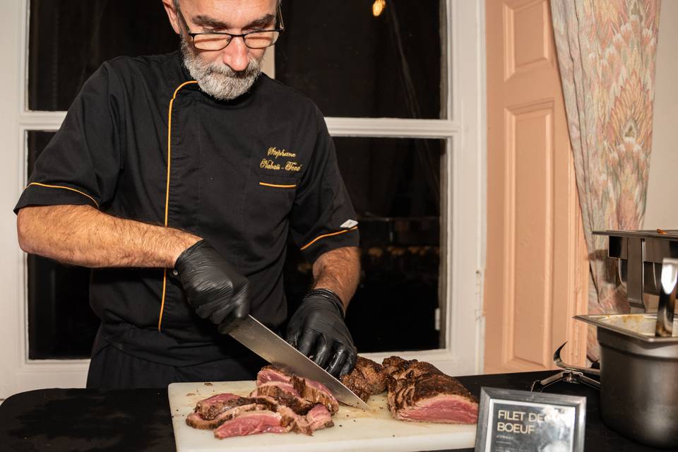 Découpe de filet de boeuf