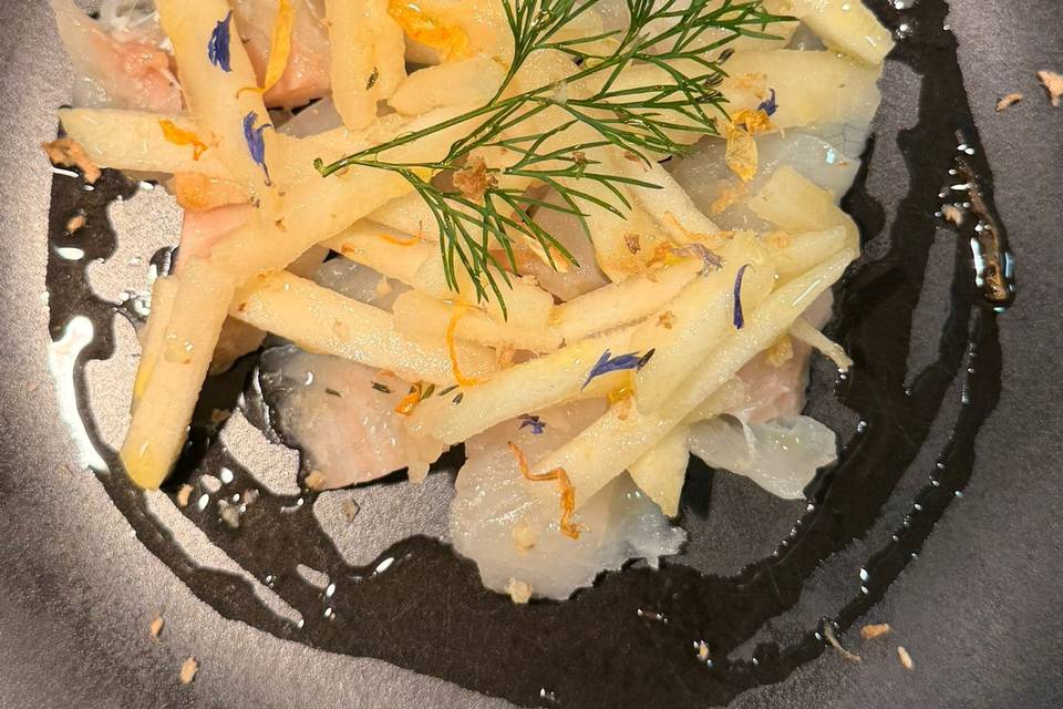 Daurade, poire /gingembre