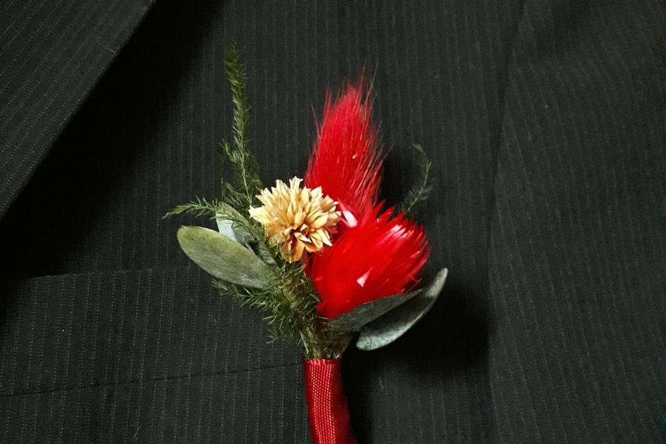 Boutonnière fleurs séchées