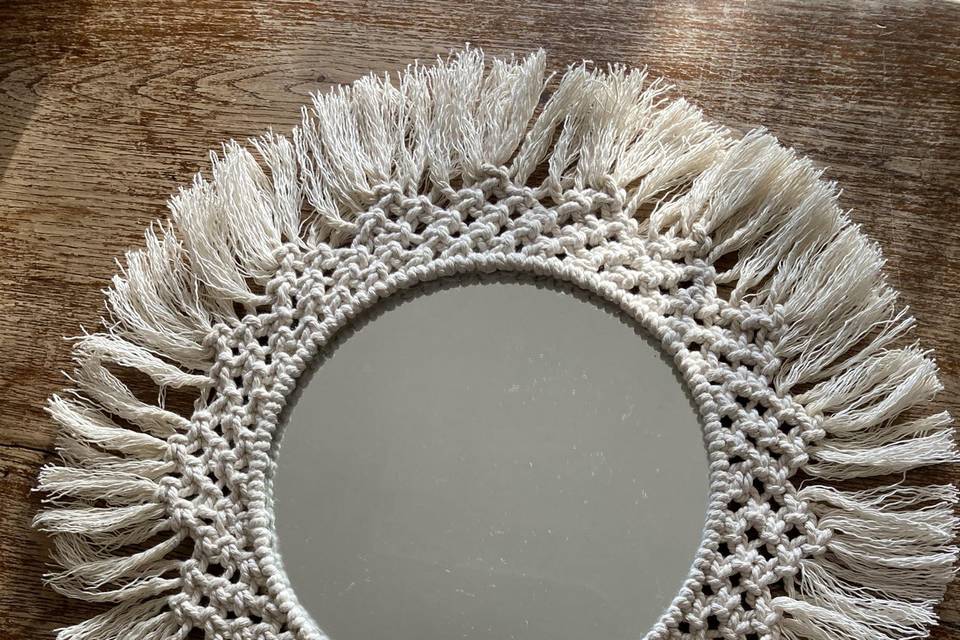 Miroir macramé