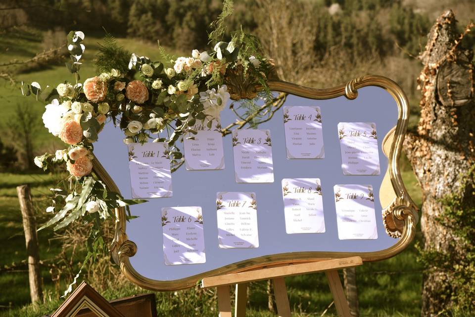 Plan de table miroir