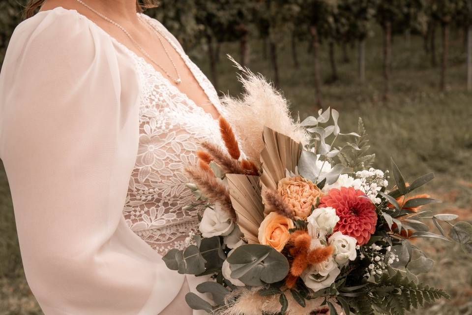 Mariage blanc et terra cotta